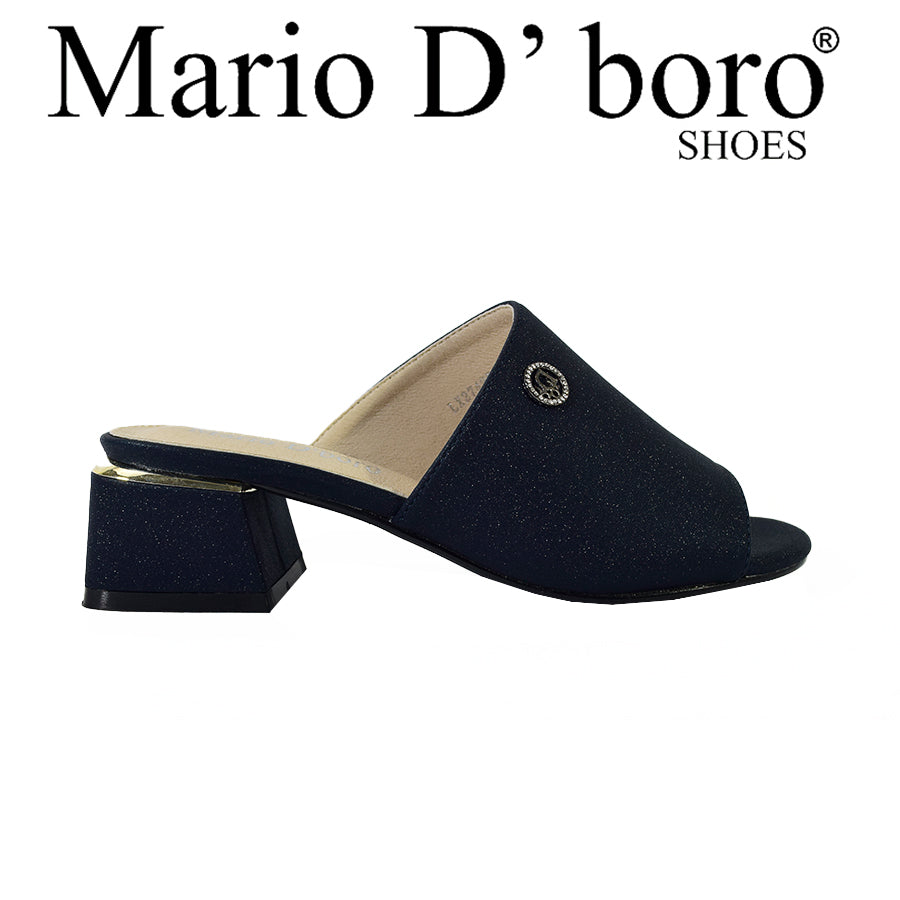 Mario D' Boro Women's Heeled Sandals LX 27425 Beige/Navy Blue C56