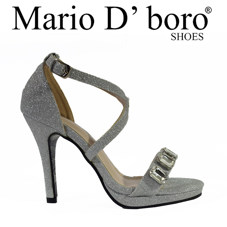 Mario D' Boro Women's Evening Sandals LX 27124 Gold/Silver C56