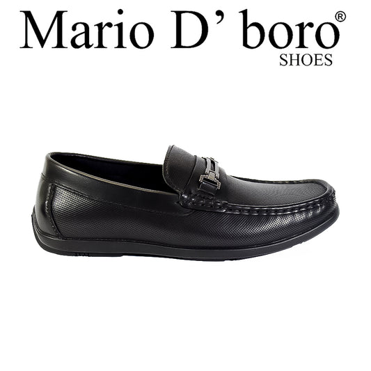 Mario D' Boro Men's Casual Loafers MX 25041 Black/Dark Brown C53