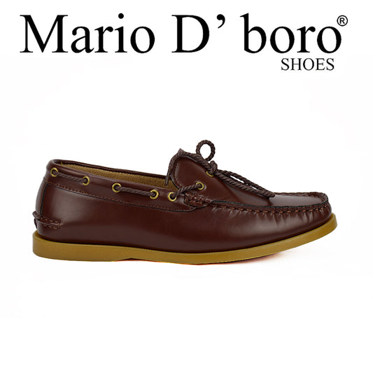 Mario D' Boro Men's Casual Boat Shoes Mw 22339 Dark Brown/Navy Blue