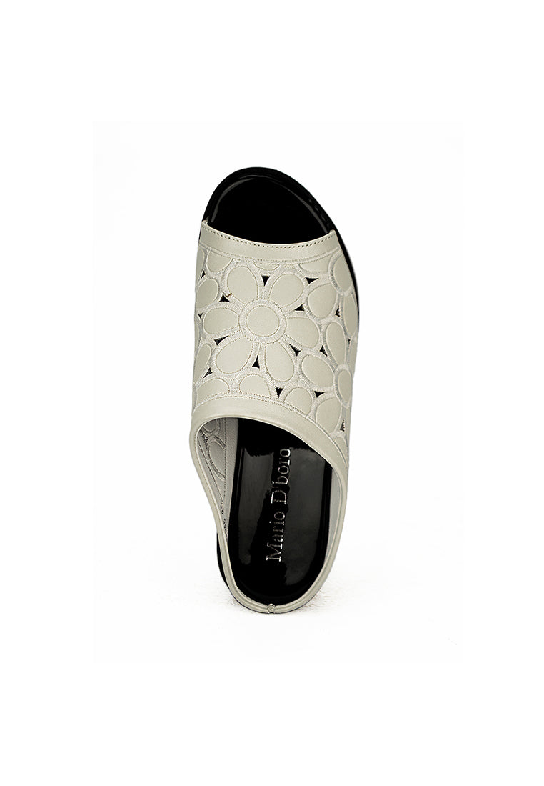 Mario D' Boro Women's Wedge Sandals Lw 23546 Black/White/Dark Brown C40