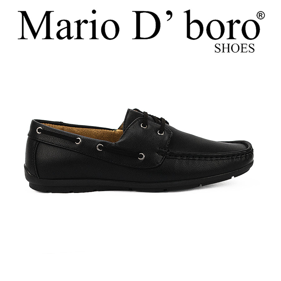 Mario D' Boro Men's Casual Boat Shoes MW 23691 Black C35