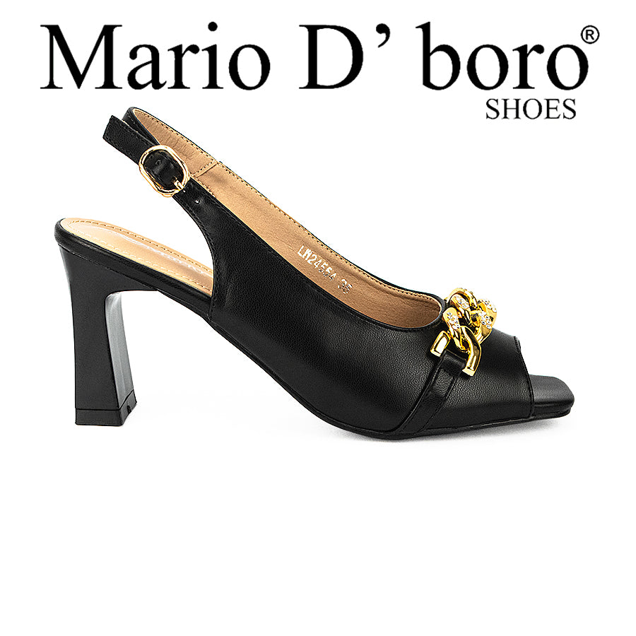 Mario D' Boro Women's Heeled Sandals Lw 24554 Black/Taupe C34