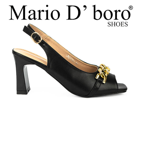 Mario D' Boro Women's Heeled Sandals Lw 24554 Black/Taupe C34