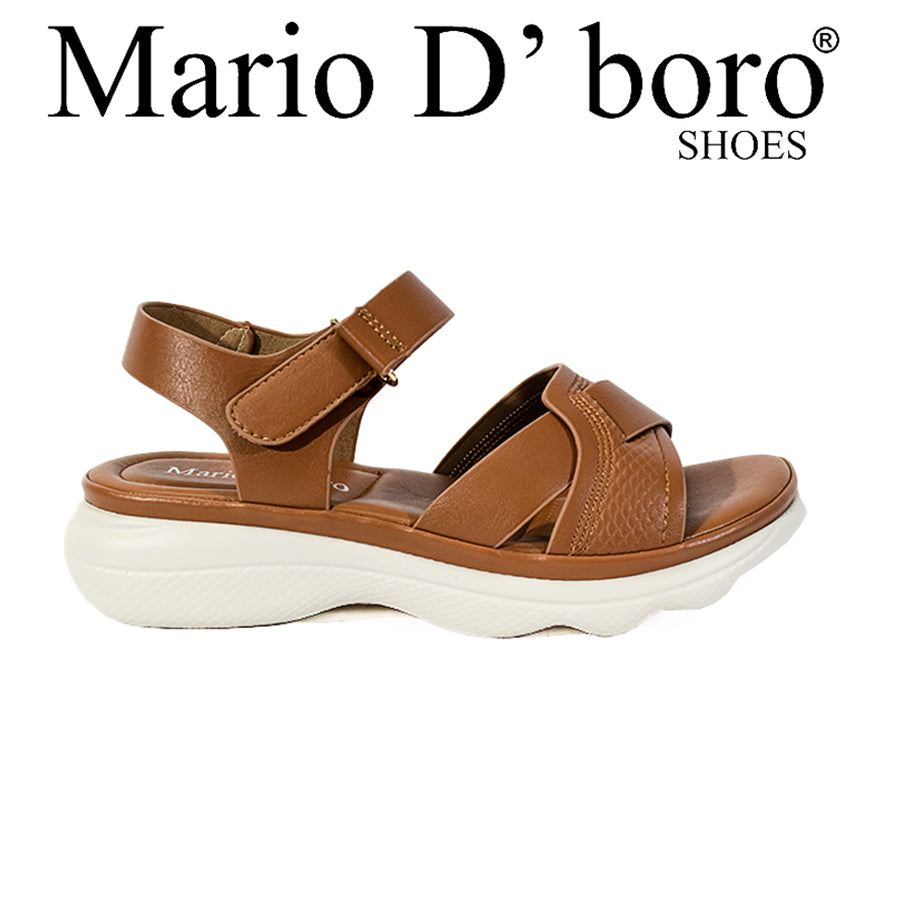 Mario D' Boro Women's Flat Sandals LX 26578 Beige/Brown C52