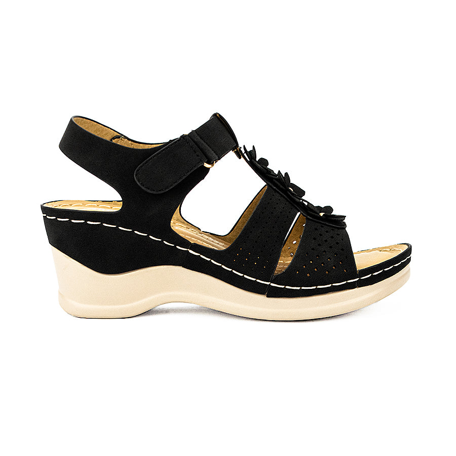 Mario D' Boro Women's Wedge Sandals Lw 25588 Beige/Black