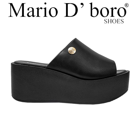 Women's Wedge Sandals LY 28026 Beige/Black C71