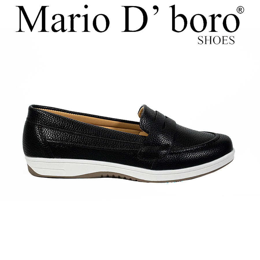 Mario D' boro Women's Loafers LY 28155 Beige / Black C64