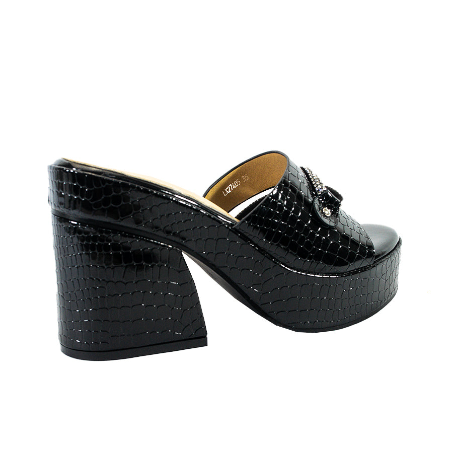 Mario D' Boro Women's Heeled Sandals LX 27405 Black/White C61