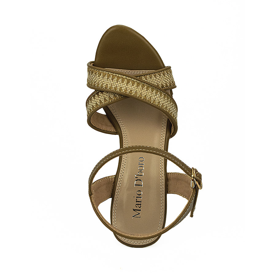 Mario D' Boro Women's Wedge Sandals LW 25245 Brown/Taupe C40