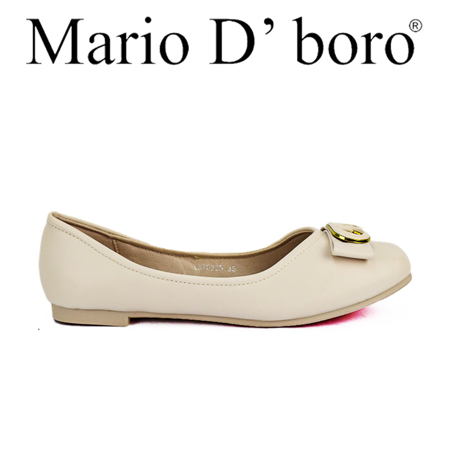 Mario D' Boro Women's Ballet Flats LX 26325 Black and Bone C49