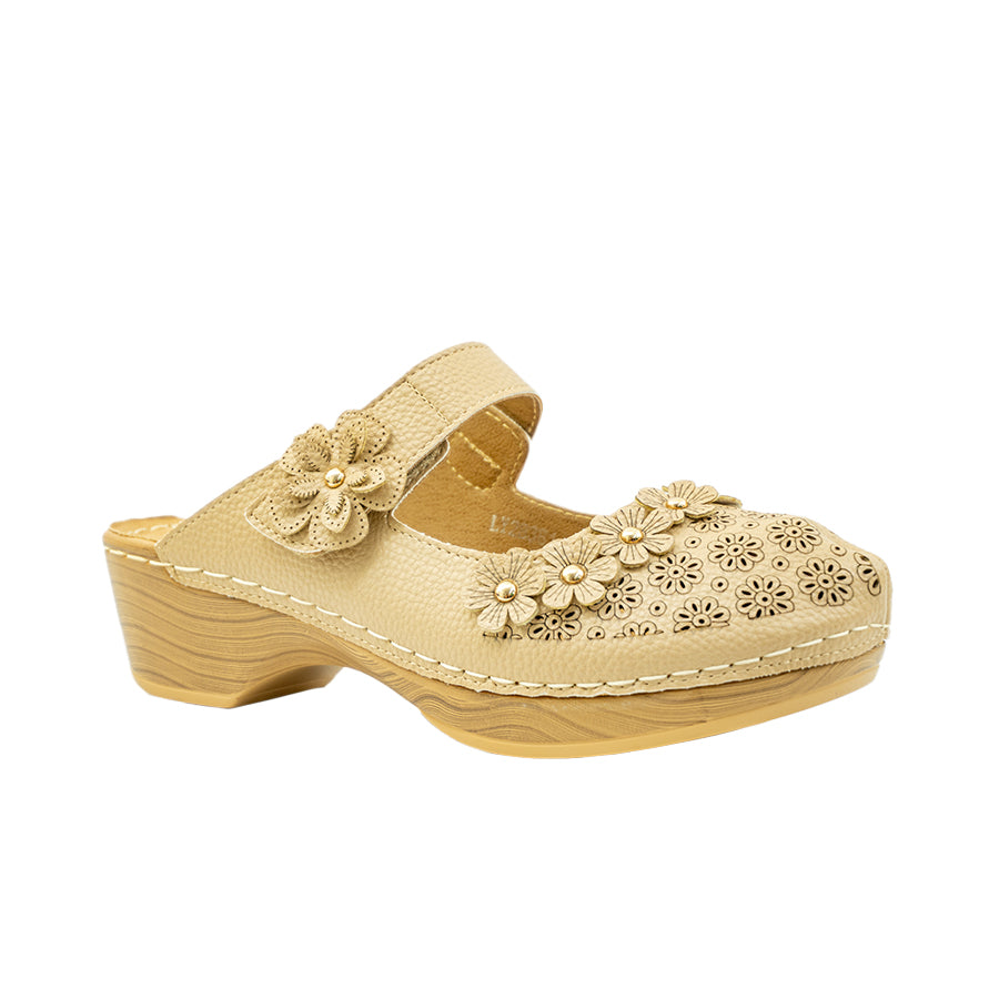 Mario D' Boro Women's Mules LY 28381Dark Beige/Off White C70