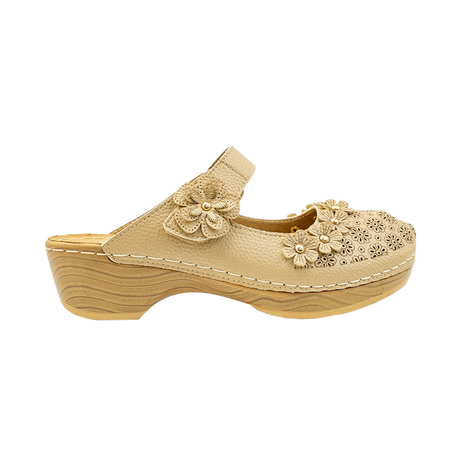 Mario D' Boro Women's Mules LY 28381Dark Beige/Off White C70