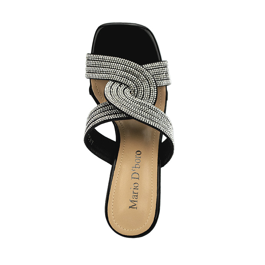 Mario D' Boro Women's Evening Sandals LW 25333 Black/Old Rose  C40