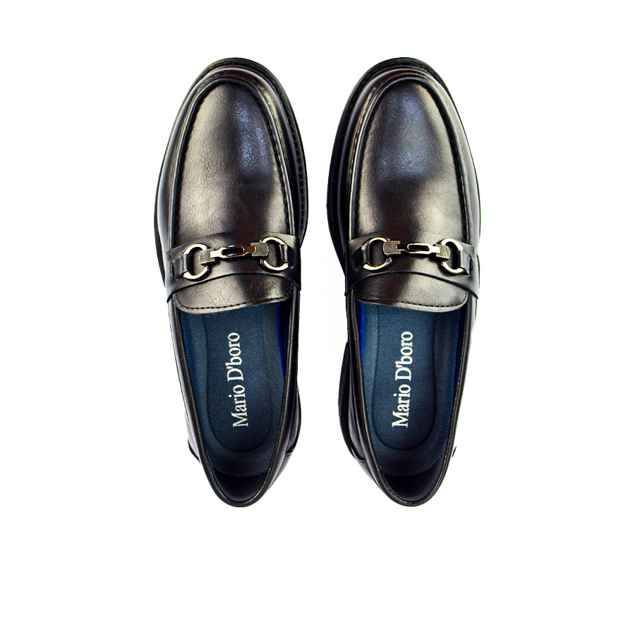 Mario D' Boro Men's Formal Slip On MX 24737 Black/ Dark Brown C47