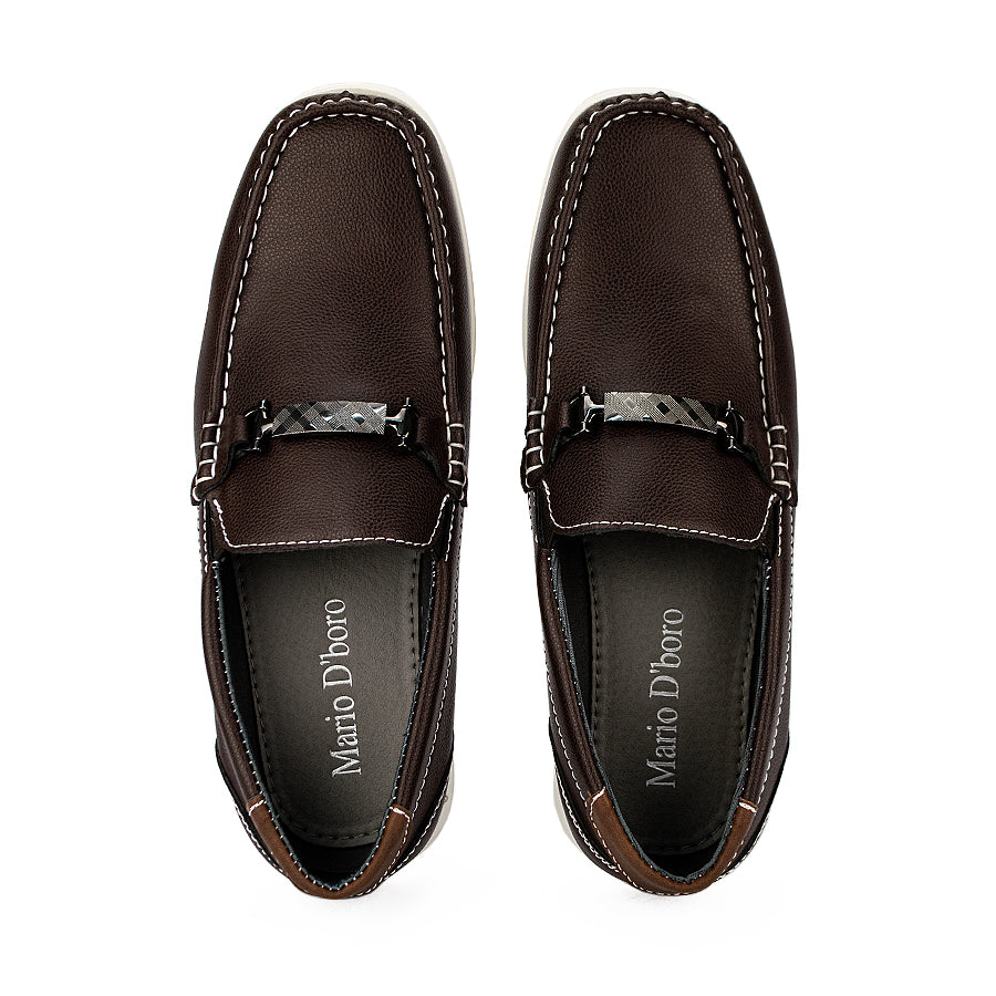 Mario D' Boro Men's Casual Loafers Mw 24575 Black/Dark Brown C45