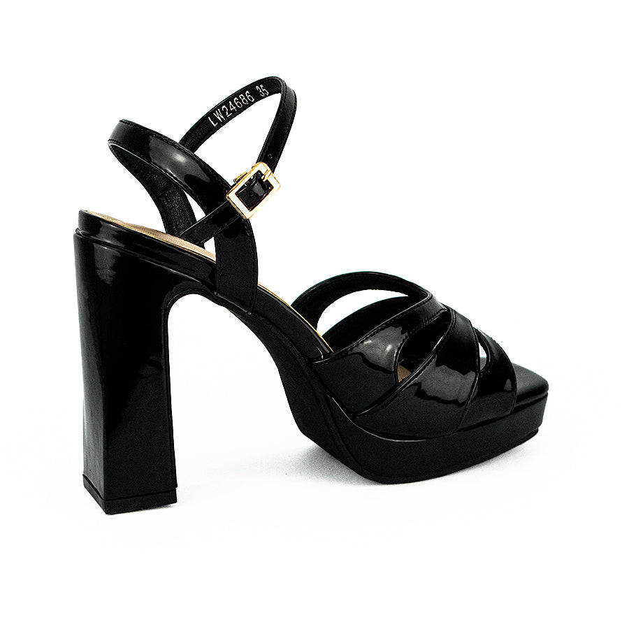 Mario D' Boro Women's Heeled Sandals Lw 24686 Beige/Black C31