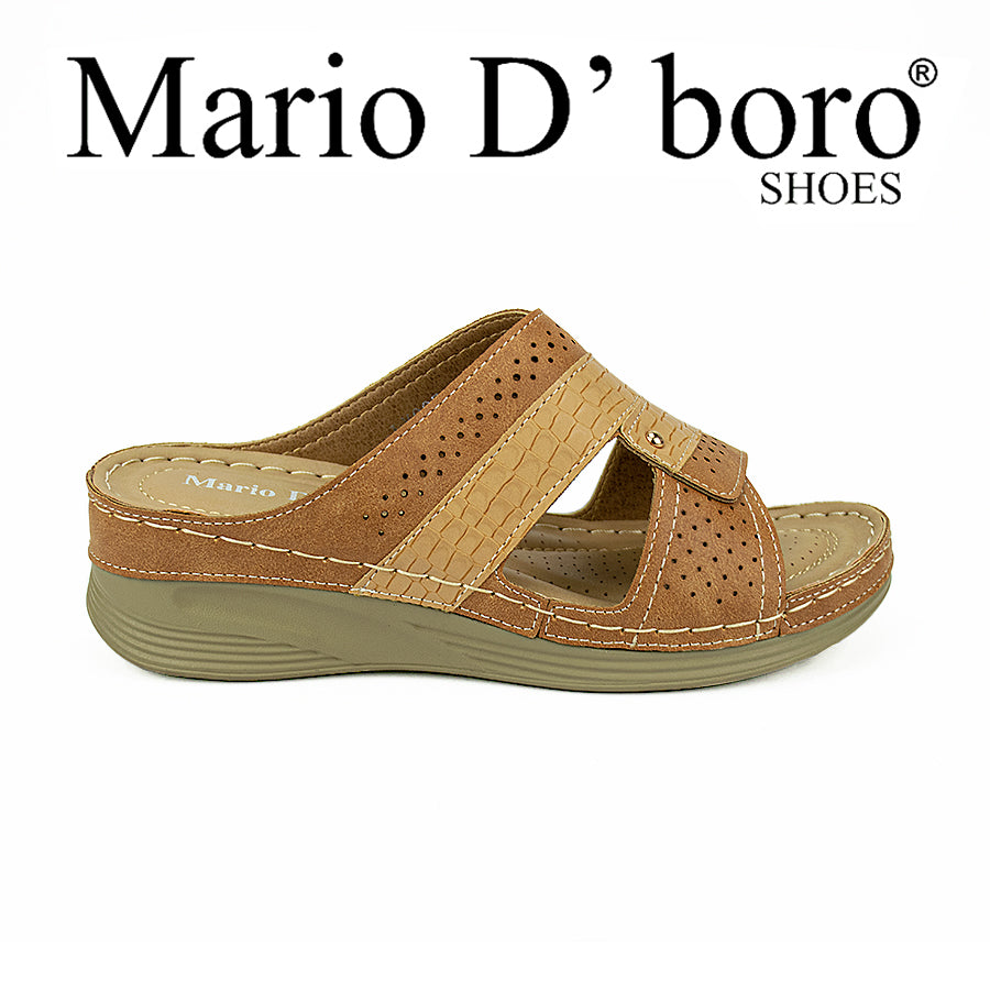 Mario D' Boro Women's Sandals Lv 007 Navy Blue/Tan