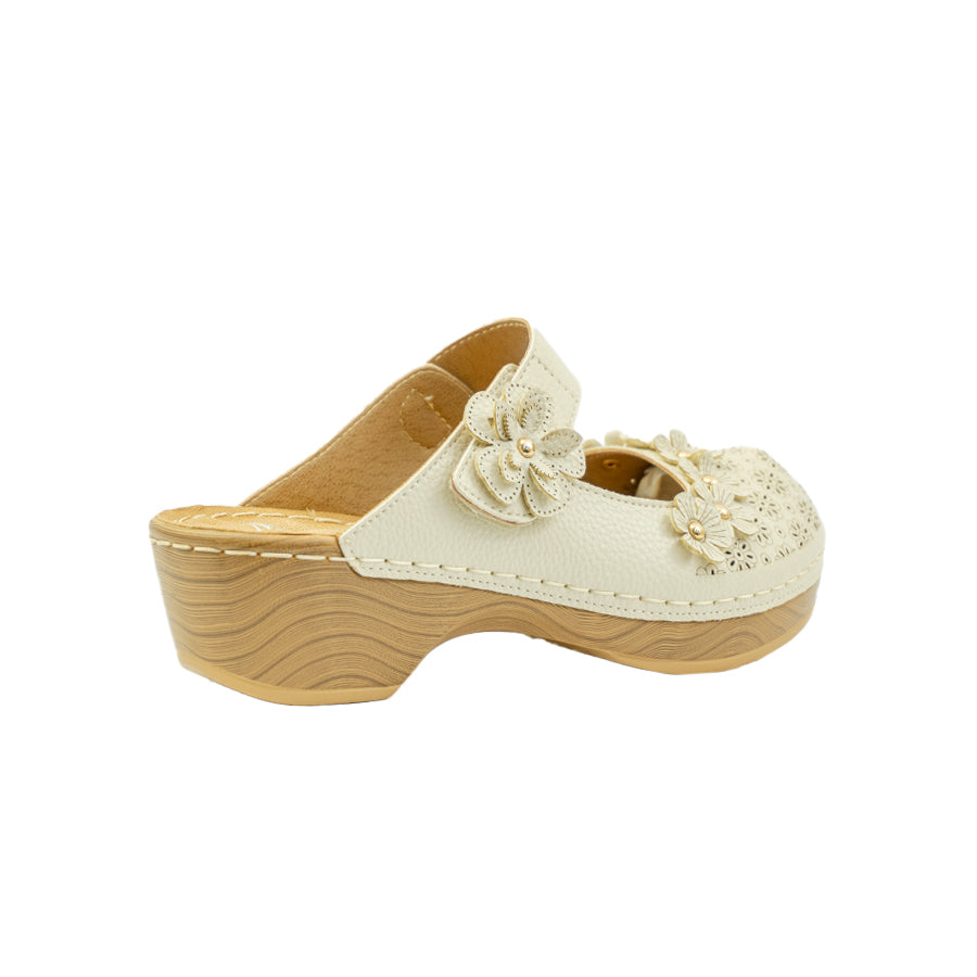 Mario D' Boro Women's Mules LY 28381Dark Beige/Off White C70