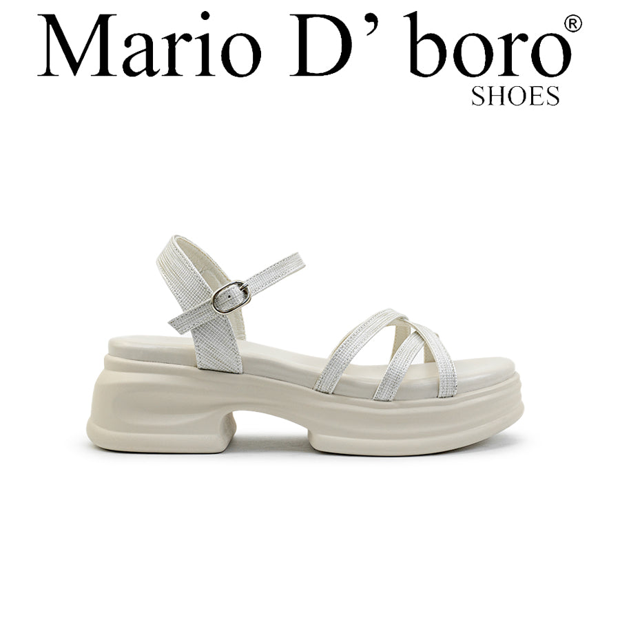 Mario D' boro Women's Heeled Sandals LY 28210 - White / Black C89