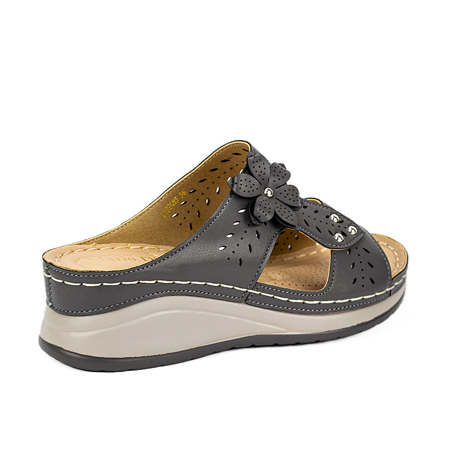 Mario D' Boro Women's Wedge Sandals LW 22483 Beige/Dark Gray