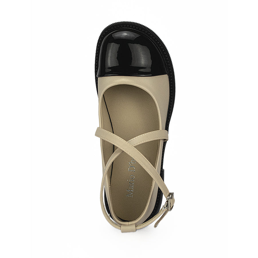Mario D' Boro Women's Korean Flat Shoes LW 23755 Black/Beige C41