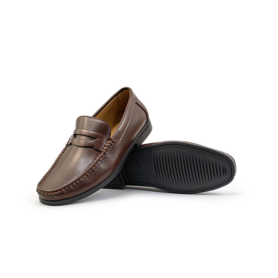 Mario D' Boro Men's Formal Slip On MY 26336 - Black / Dark Brown C85