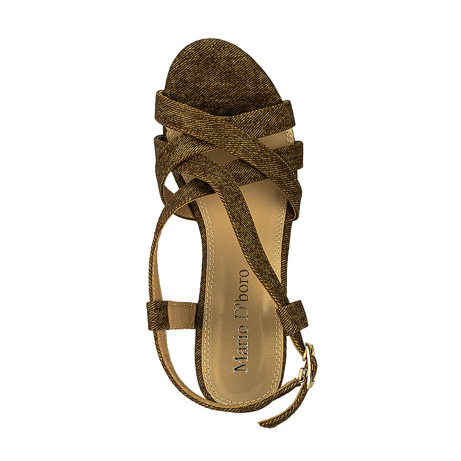 Mario D' Boro Women's Wedge Sandals Lw 25027 Beige/Brown C31