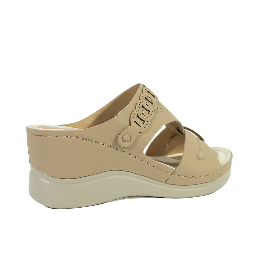 Mario D' Boro Women's Wedge Sandals LX 27413 Black/Taupe C56