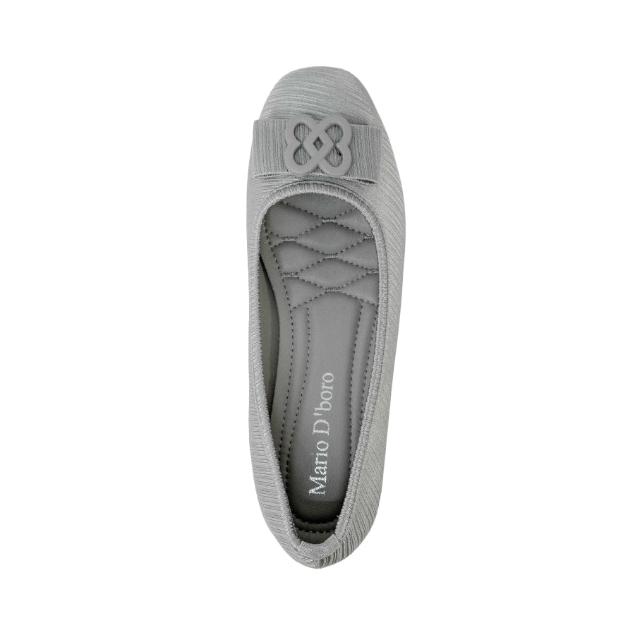 Mario D' boro LZ 27224 C102 Women's Elegant Ballet Flats with Decorative Buckle – Navy Blue / Silver, Low Wedge Style