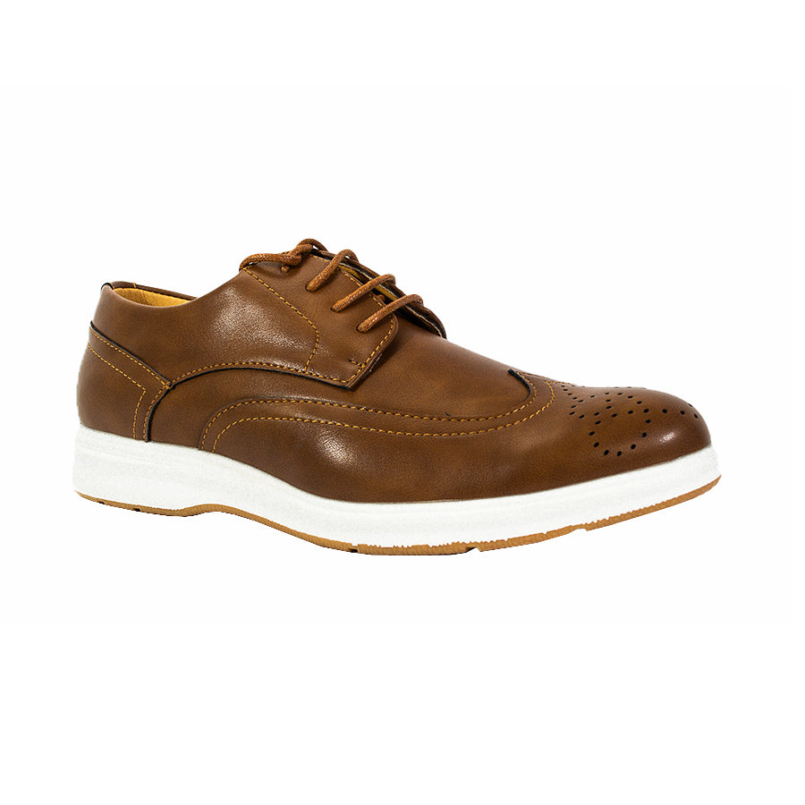 Mario D' Boro Men's Formal Oxford MX 24159 Brown/Dark Brown C62