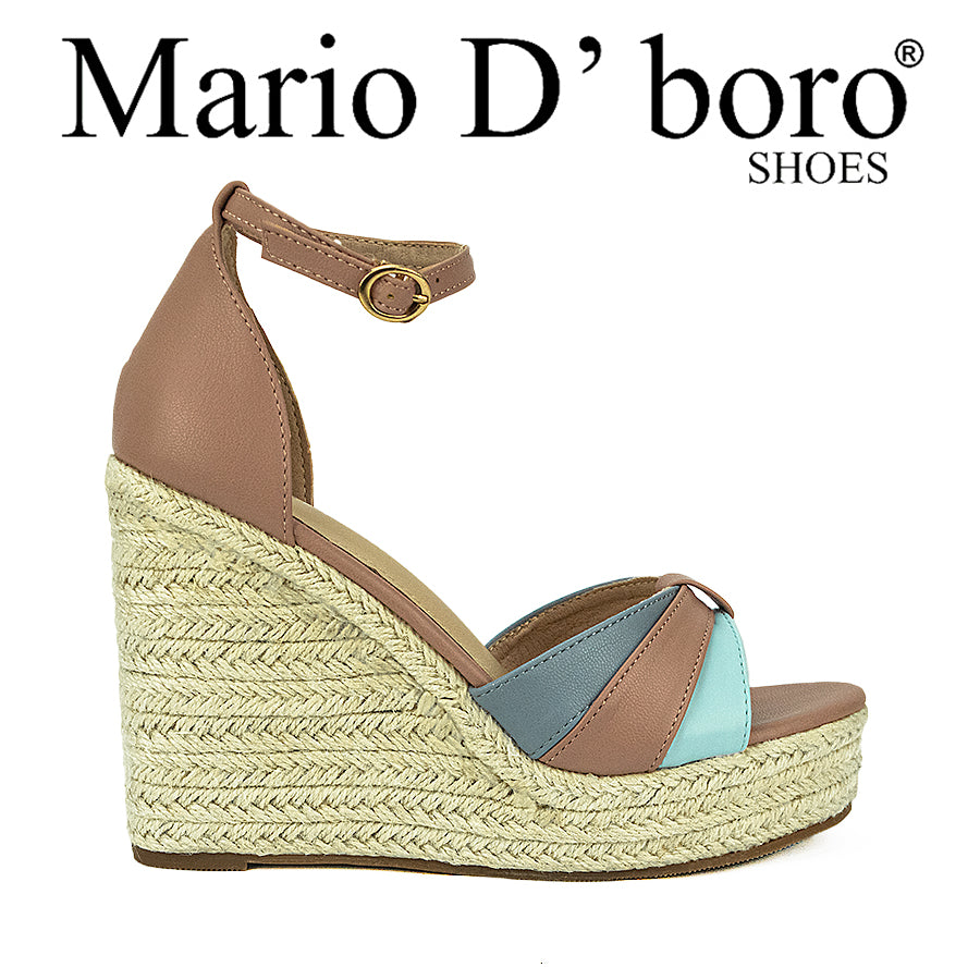 Mario D' Boro Women's Wedge Sandals  Lw 25231 Beige/Old rose C36
