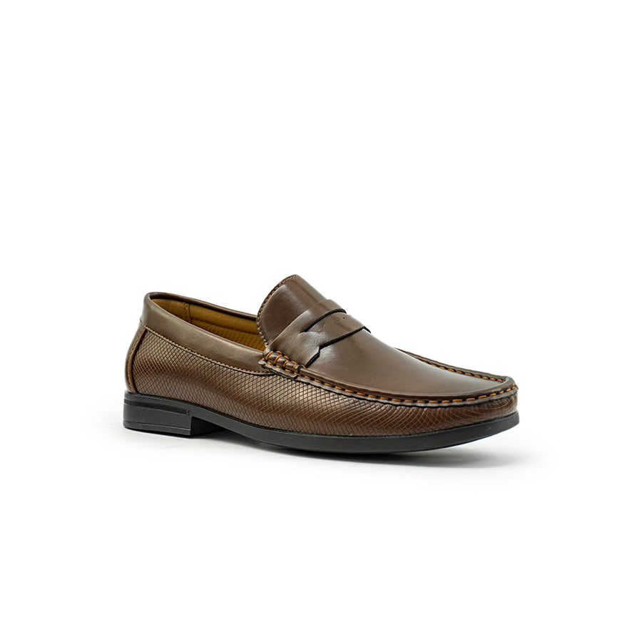 Mario D' Boro Men's Formal Slip On MY 26336 - Black / Dark Brown C85