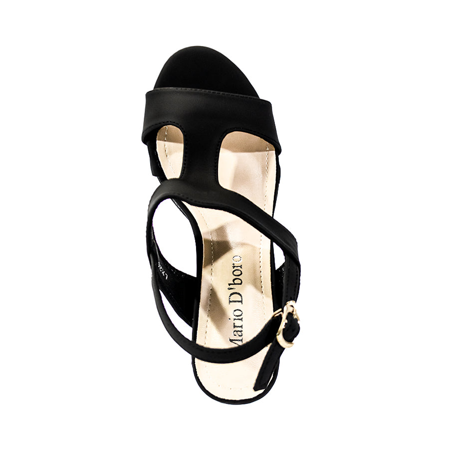 Mario D' Boro Women's Heeled Sandals LX 26563 Beige/Black C52