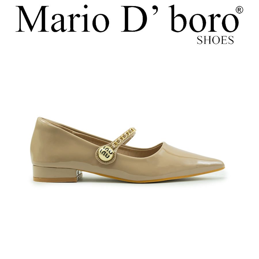 Mario D' boro Women's Ballet Flats LY 29364 - Beige / Black / Maroon C83