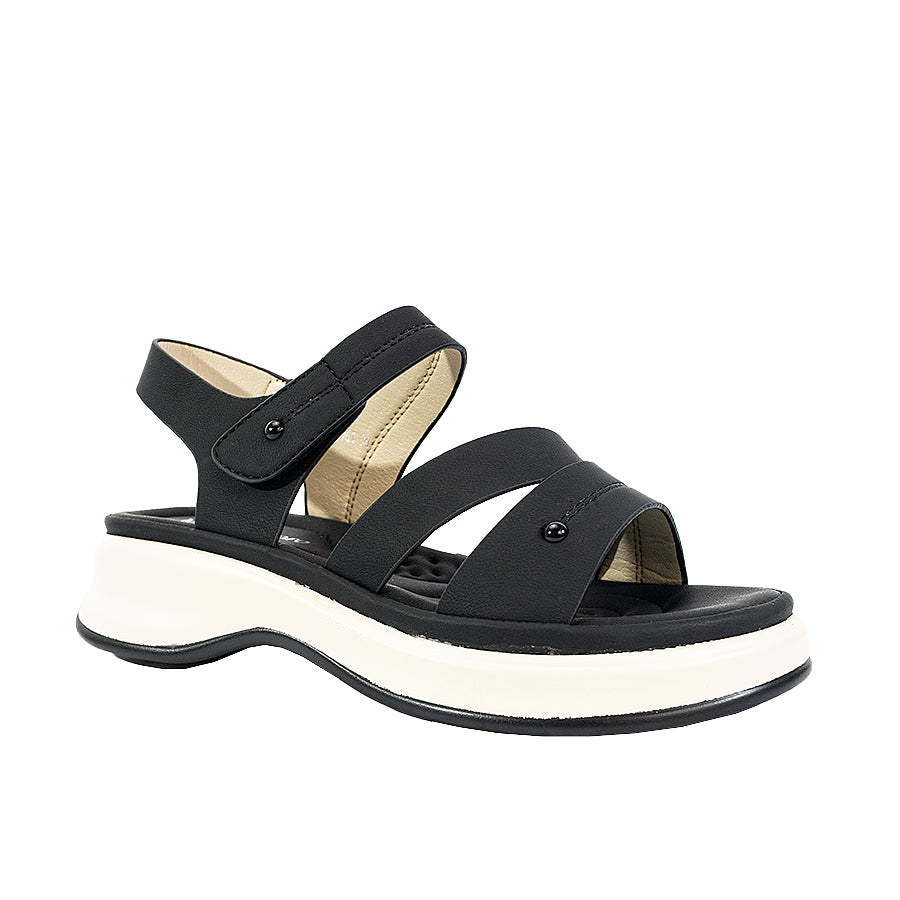 Mario D' boro Women's Flat Sandals LX 27961 Beige / Black