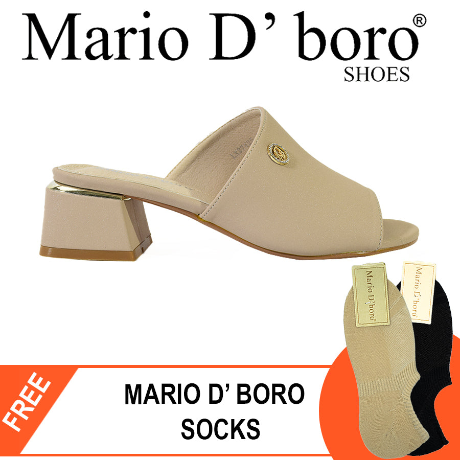 Mario D' Boro Women's Heeled Sandals LX 27425 Beige/Navy Blue C56