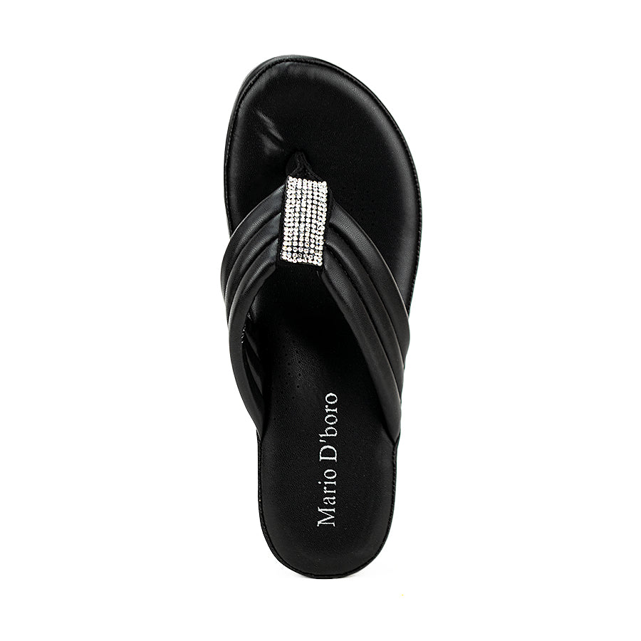 Mario D' Boro Women Flat Sandals Lv 22134 Black/White