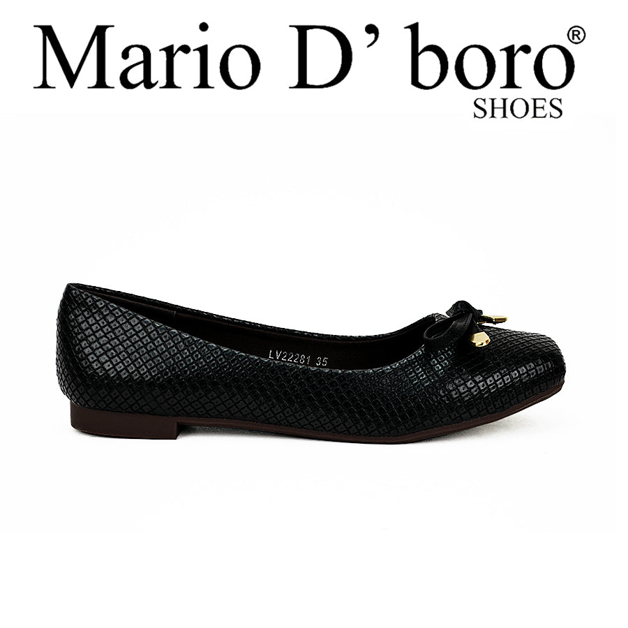 Mario D' Boro Women's Flat Shoes Lv 22281 Black/Tan