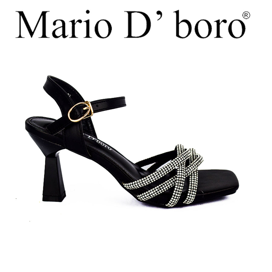 Mario D' Boro Women Evening Sandals LX 26498 Black and Light Gray C49