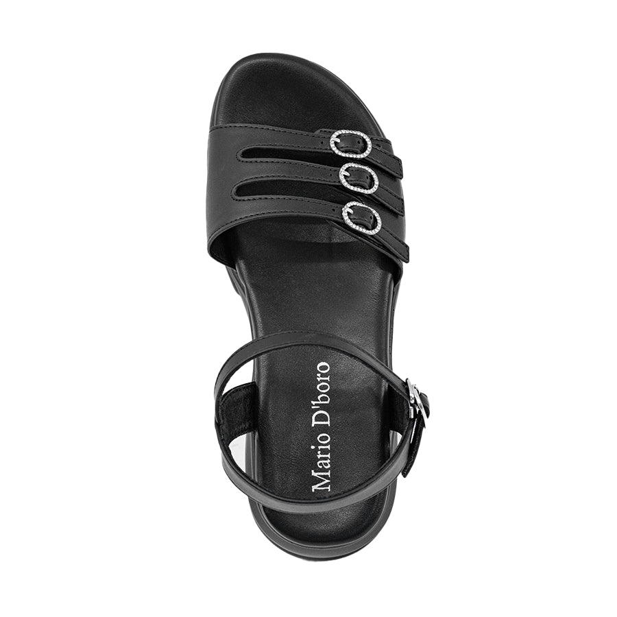 Mario D' boro Women's Heeled Sandals LY 28207 - Black / Off White C89