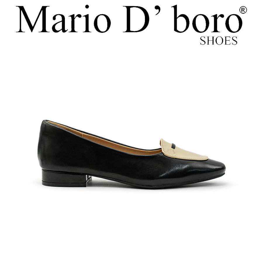 Mario D' Boro Women's Ballet Flats LY 29276 Beige / Black C79