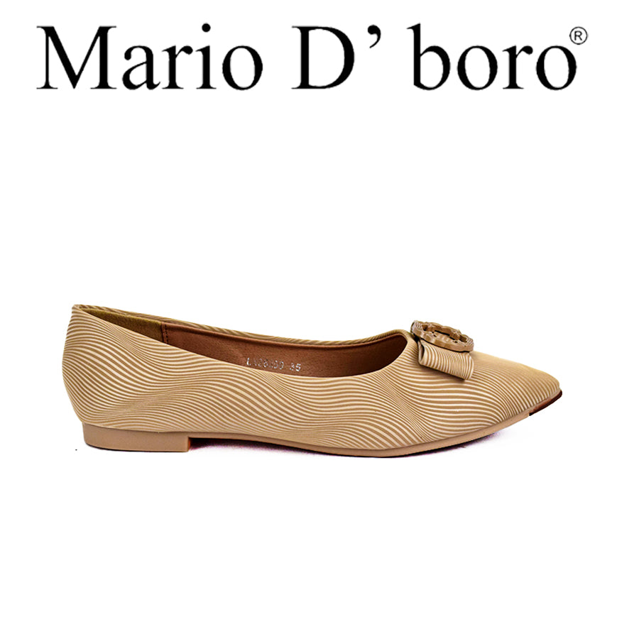 Mario D' Boro Women's Ballet Flats LX 26259 Beige and Old Rose C49