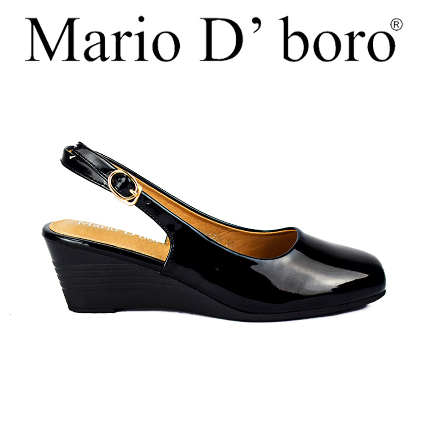 Mario D' Boro Women's Wedge Sandals LX 26288 Black/Taupe C49