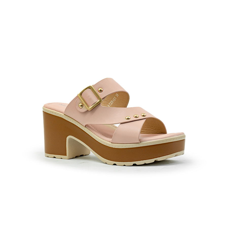 Mario D' boro Women's Heeled Sandals LY 29483 - Black / Old Rose C86
