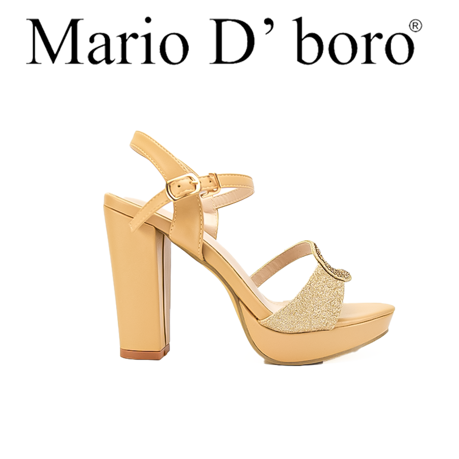 Mario D' Boro Women's Heeled Sandals LX 27025 Beige/Light Gray C51