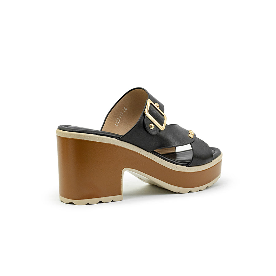 Mario D' boro Women's Heeled Sandals LY 29483 - Black / Old Rose C86