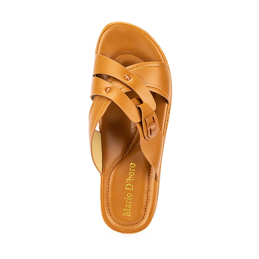 Mario D' Boro Women's Flat Sandals Lw 25259 Brown/Taupe C39