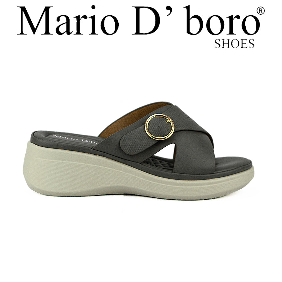 Mario D' Boro Women's Wedge Sandals LW 25742 Gray/Maroon C46