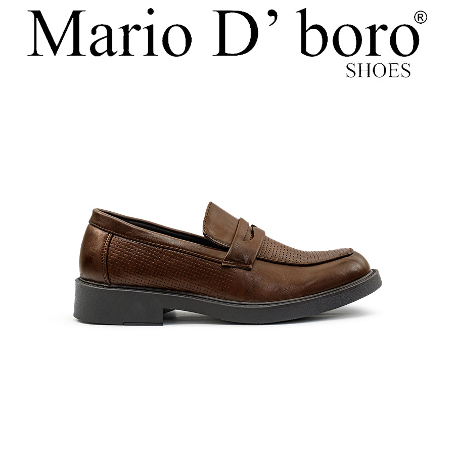 Mario D'boro Men's Formal Slip On MY 26521 - Black / VDark Brown C81 All Seasons Shoes